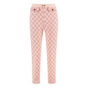 ELISABETTA FRANCHI Geometric Pattern Tailored Trousers Women PINK Pants